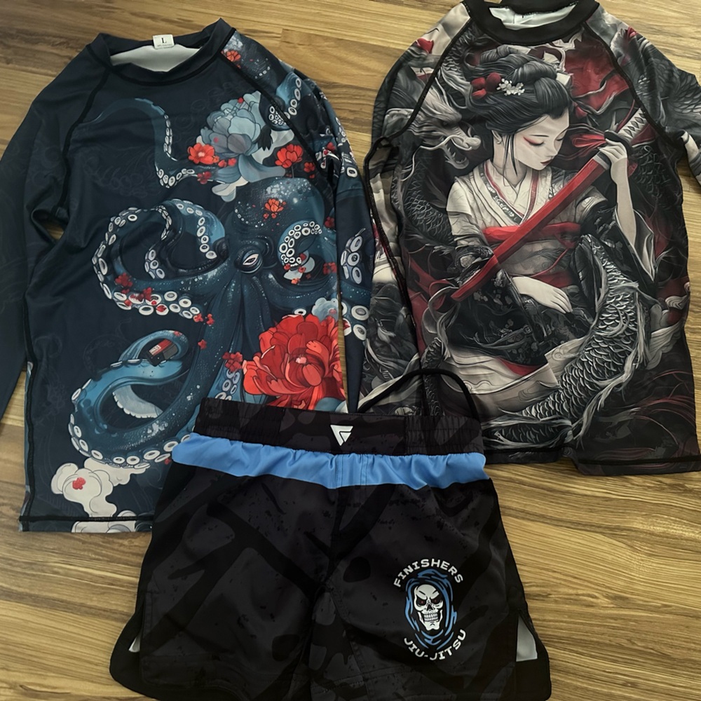 Octopus and Geisha Graphic No Gi Rash Guard Set women’s